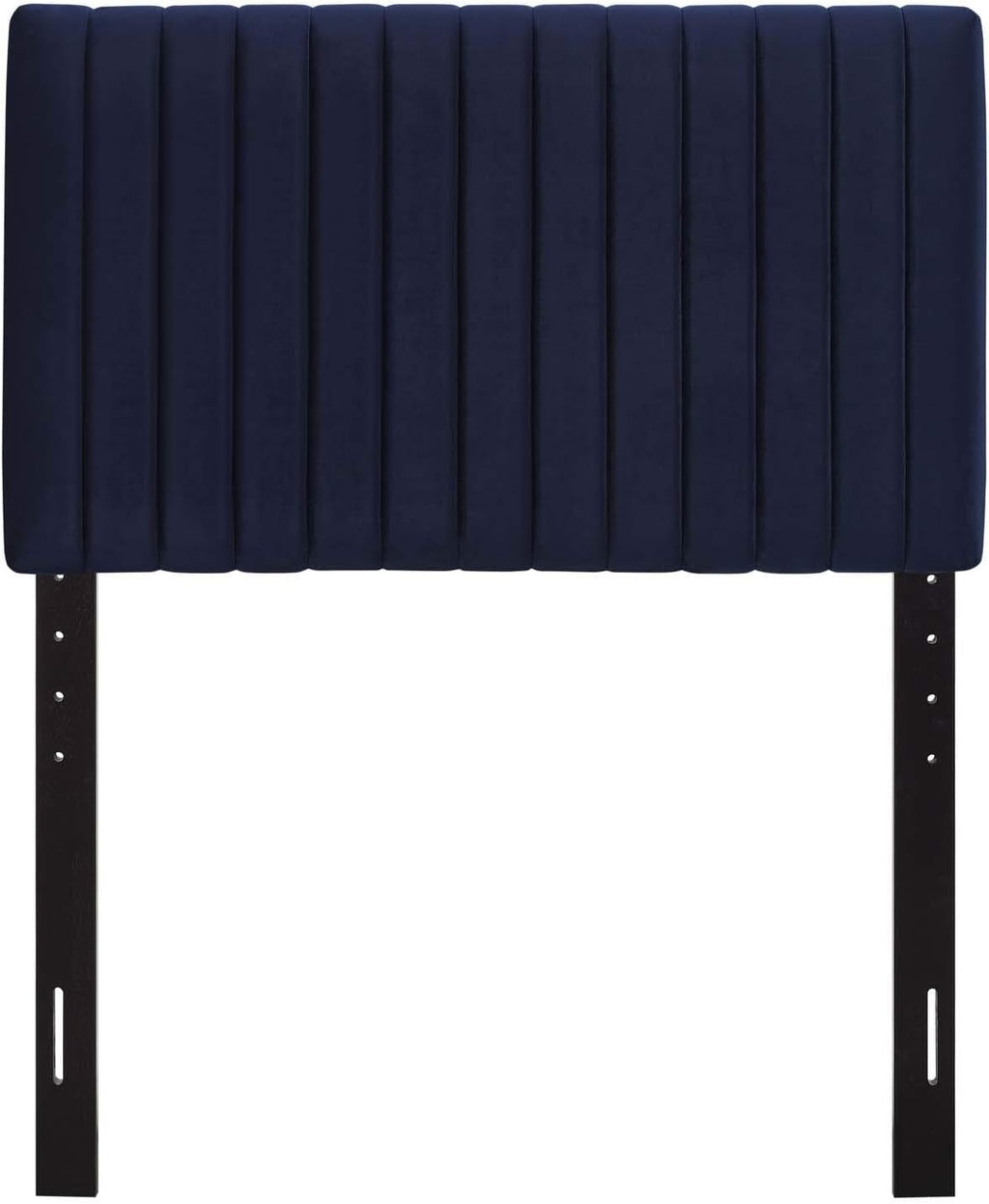 Modway Keira Channel Tufted Performance Velvet Upholstered Twin Headboard in Midnight Blue