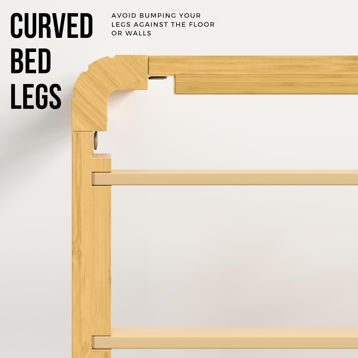 18 Inch King Wood Platform Bed，Mid-Century Wood Bed Frames, No Box Spring Needed, Natural Finish, Easy Assembly