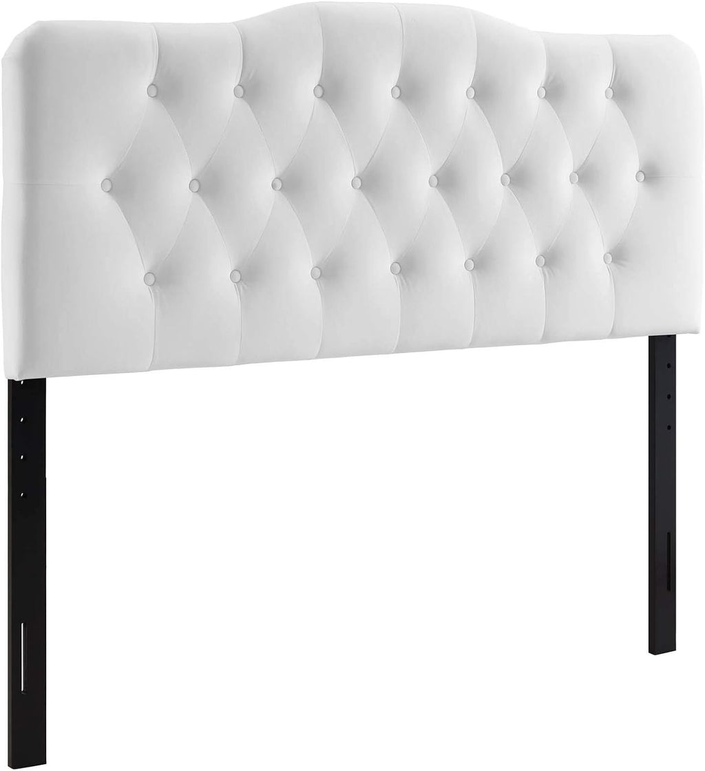 Modway Annabel Diamond Tufted Performance Velvet Queen Headboard in White