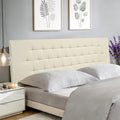 Upholstered Headboard King Size, 75" x 23" Easy No-Tools Wall Mounted Bed Headboards, Modern Linen Button Diamond Tufted Design, Beige