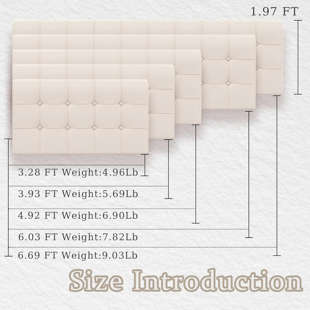 Twin Size Tufted Linen Headboard Pillow with Removable Cover, Rectangular Bed Backrest Support Cushion for Bedroom Dorm Reading & Rest