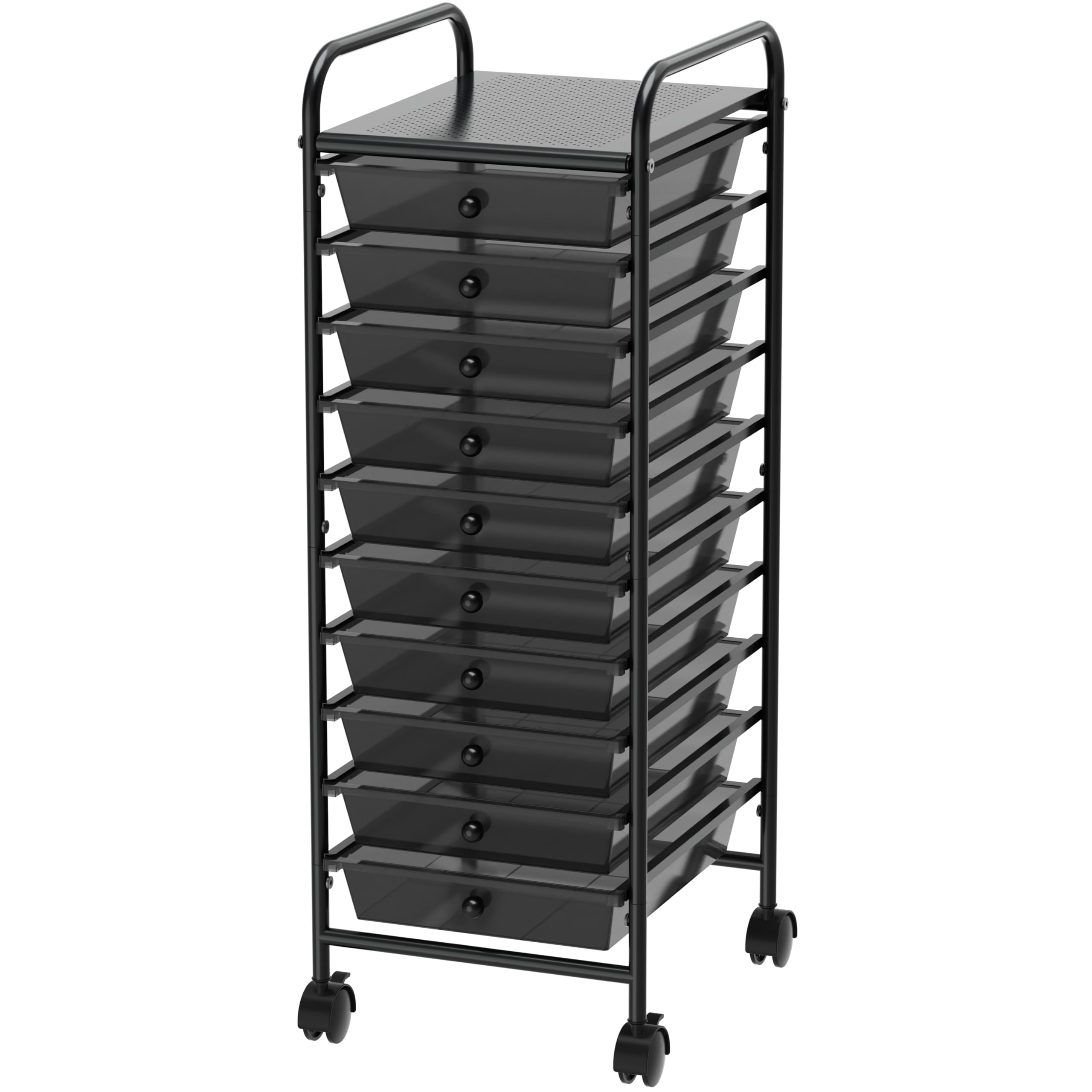 Simple Houseware Utility Cart with 8 Drawers Rolling Storage Art Craft Organizer, Black