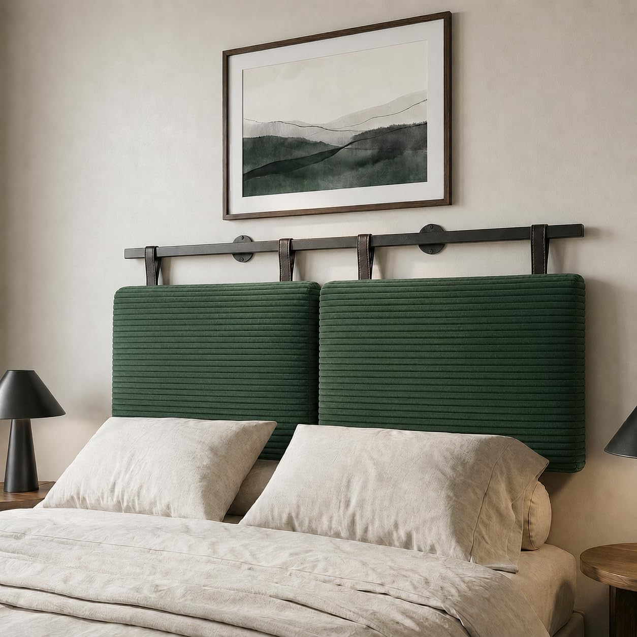 Queen Headboard only, Wall Mounted Headboard for Adjustable Bed, Hanging Head Board for Queen Size Bed Button Tufted Upholstered Headboard Cabeceras De Cama for Bedroom, Dorm, Dark Brown Faux Leather