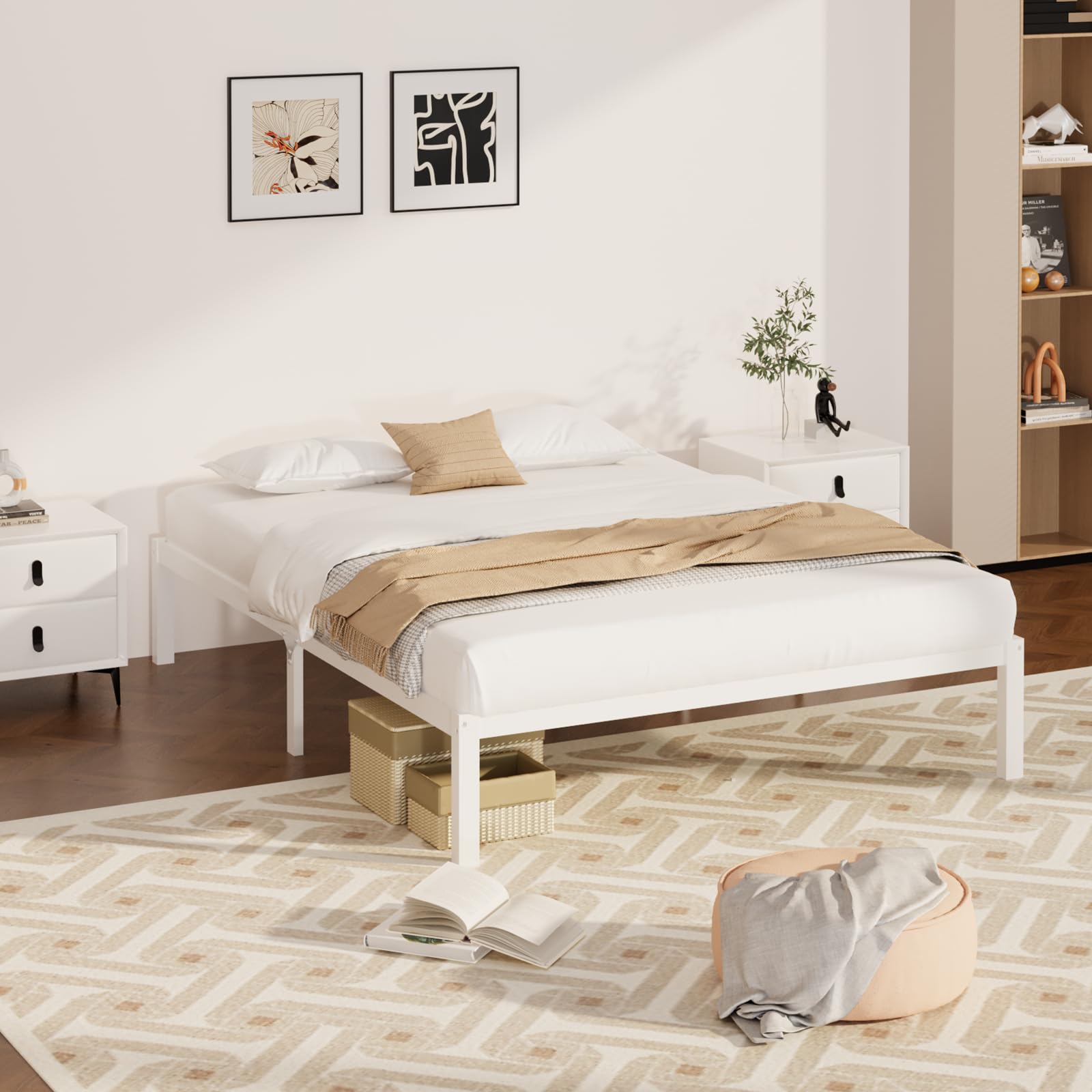 Wisuce Bamboo Bed Frame–Simple Sturdy Wood Platform Bed Frame Twin Size, Strong and Stable, with Non-Slip Slats for Support, No Box Spring Needed, Easy to Assemble, Noise-Free (Nature, Twin)