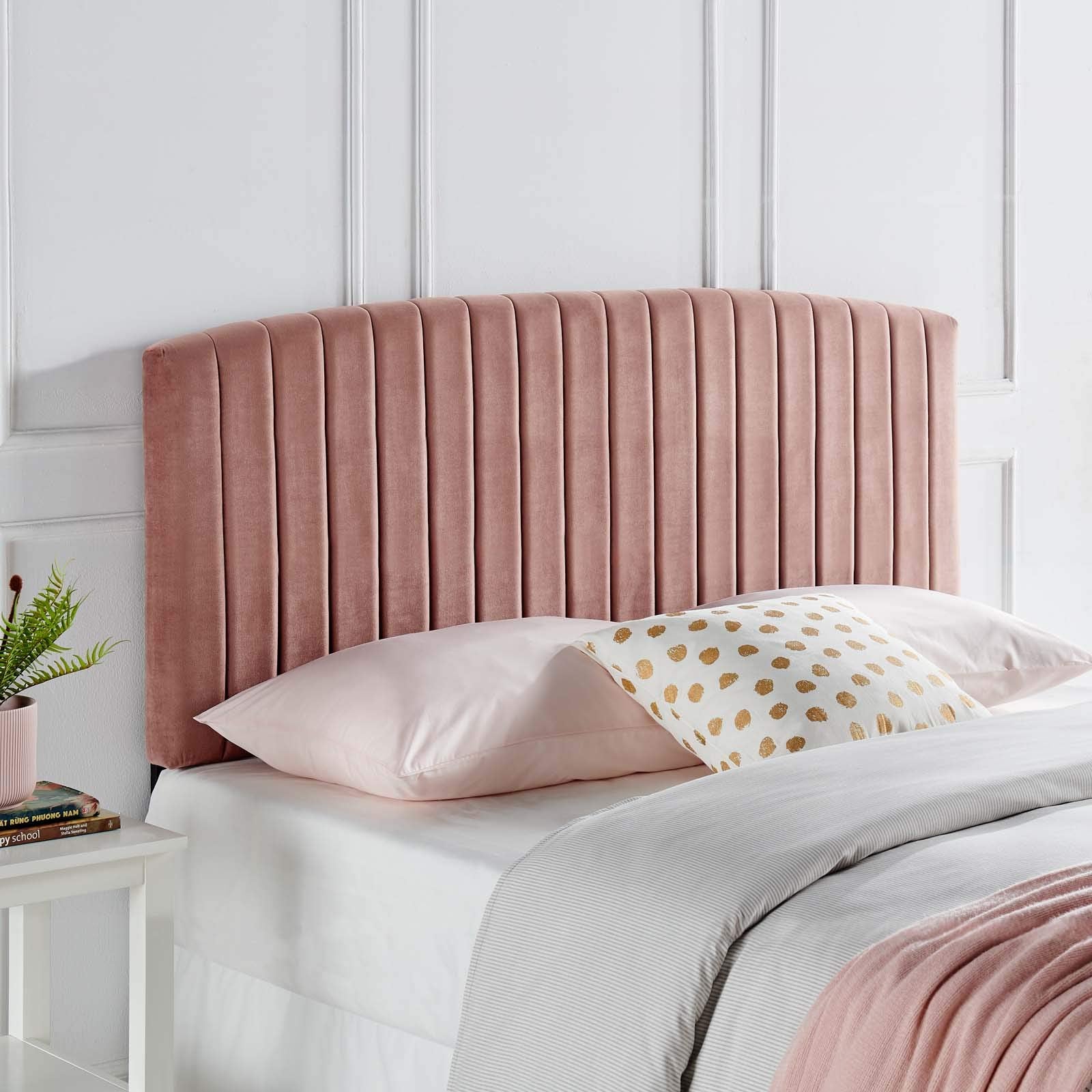 Modway Rebecca Performance Velvet Twin Headboard, White