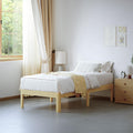 14 Inch High Bamboo Wood Heavy Duty Twin Bed Frame No Box Spring Needed, Platform Bed Frame Twin with Metal Slats Support, Easy to Install, Noise Free, Sturdy