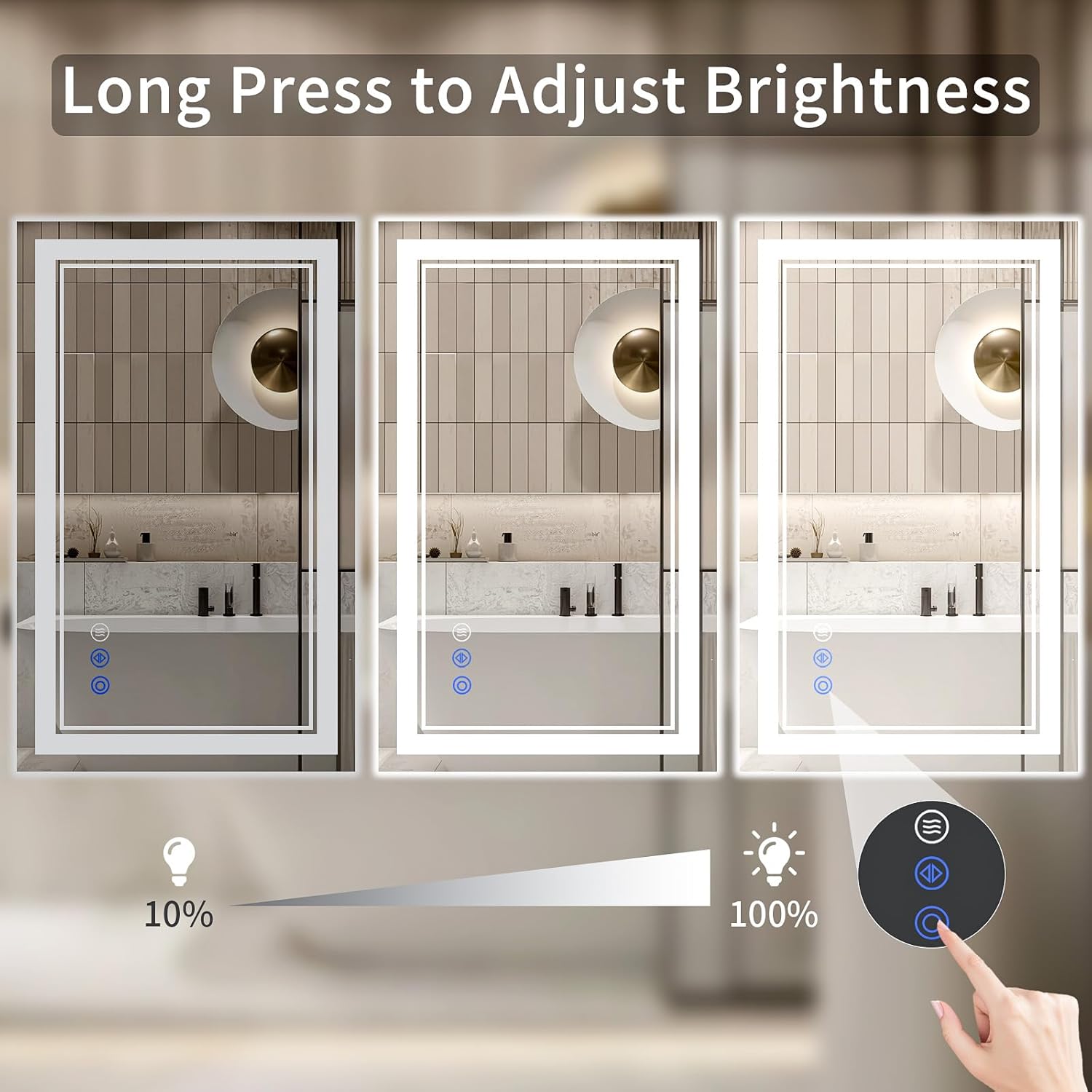 30"x32" LED Bathroom Mirror with Lights, Anti-Fog, Backlit + Front Lit, Dimmable, Led Vanity Mirror for Wall, Lighted Bathroom Mirror, 3 Colors, Shatter-Proof Tempered Glass