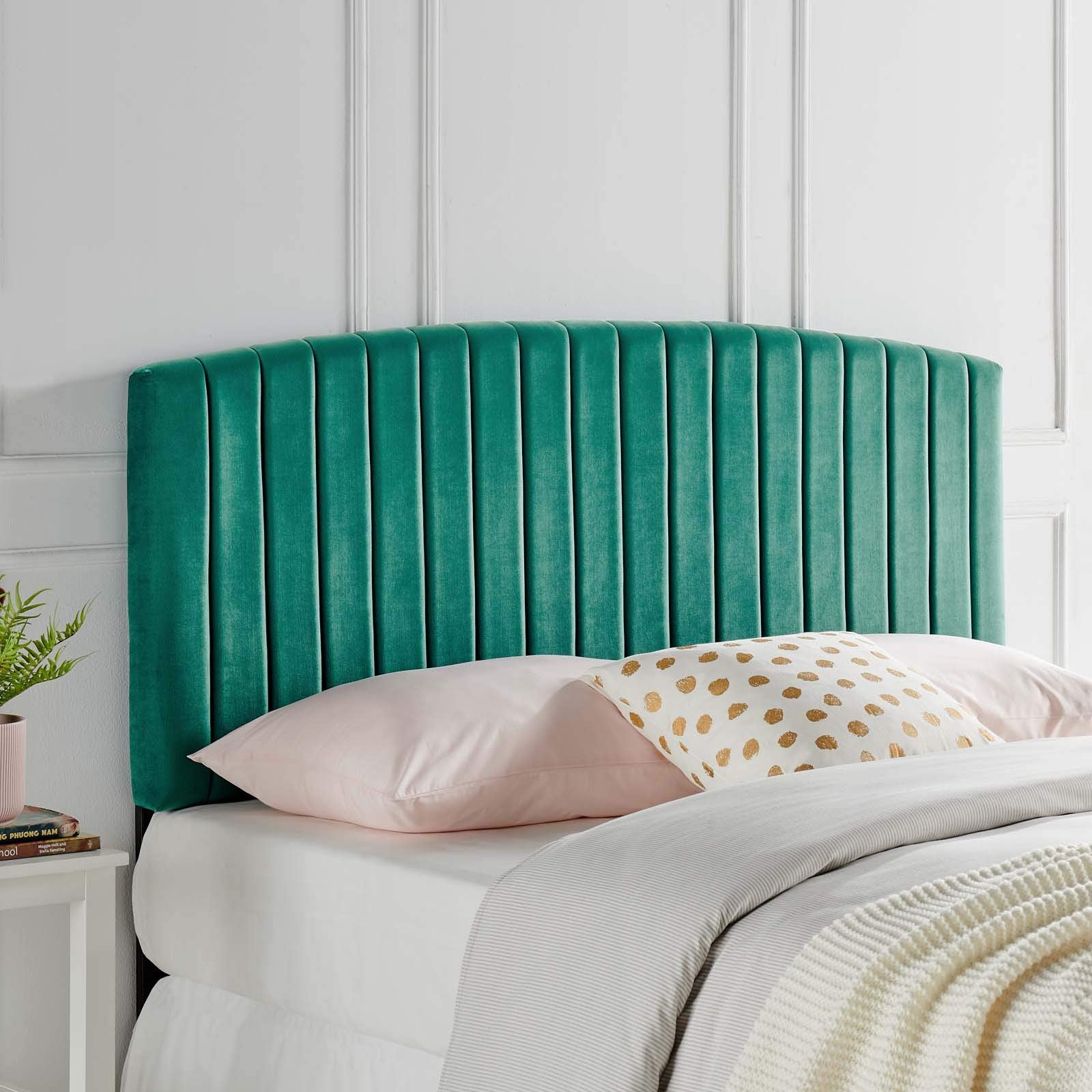 Modway Rebecca Performance Velvet Twin Headboard, White