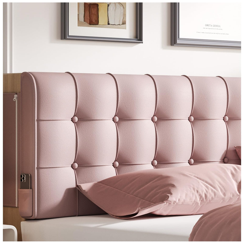 Twin Size Tufted Linen Headboard Pillow with Removable Cover, Rectangular Bed Backrest Support Cushion for Bedroom Dorm Reading & Rest