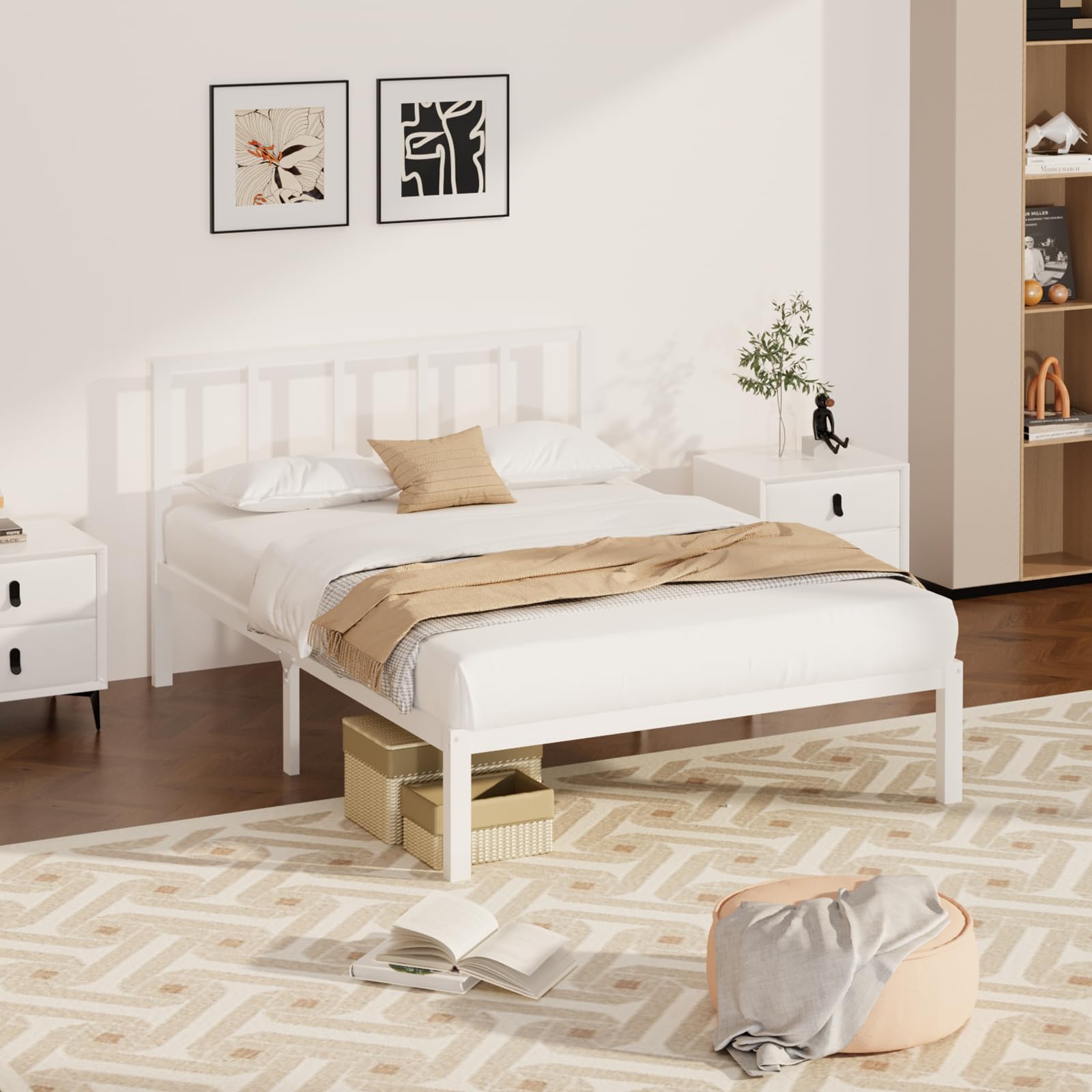 Wisuce Bamboo Bed Frame–Simple Sturdy Wood Platform Bed Frame Twin Size, Strong and Stable, with Non-Slip Slats for Support, No Box Spring Needed, Easy to Assemble, Noise-Free (Nature, Twin)
