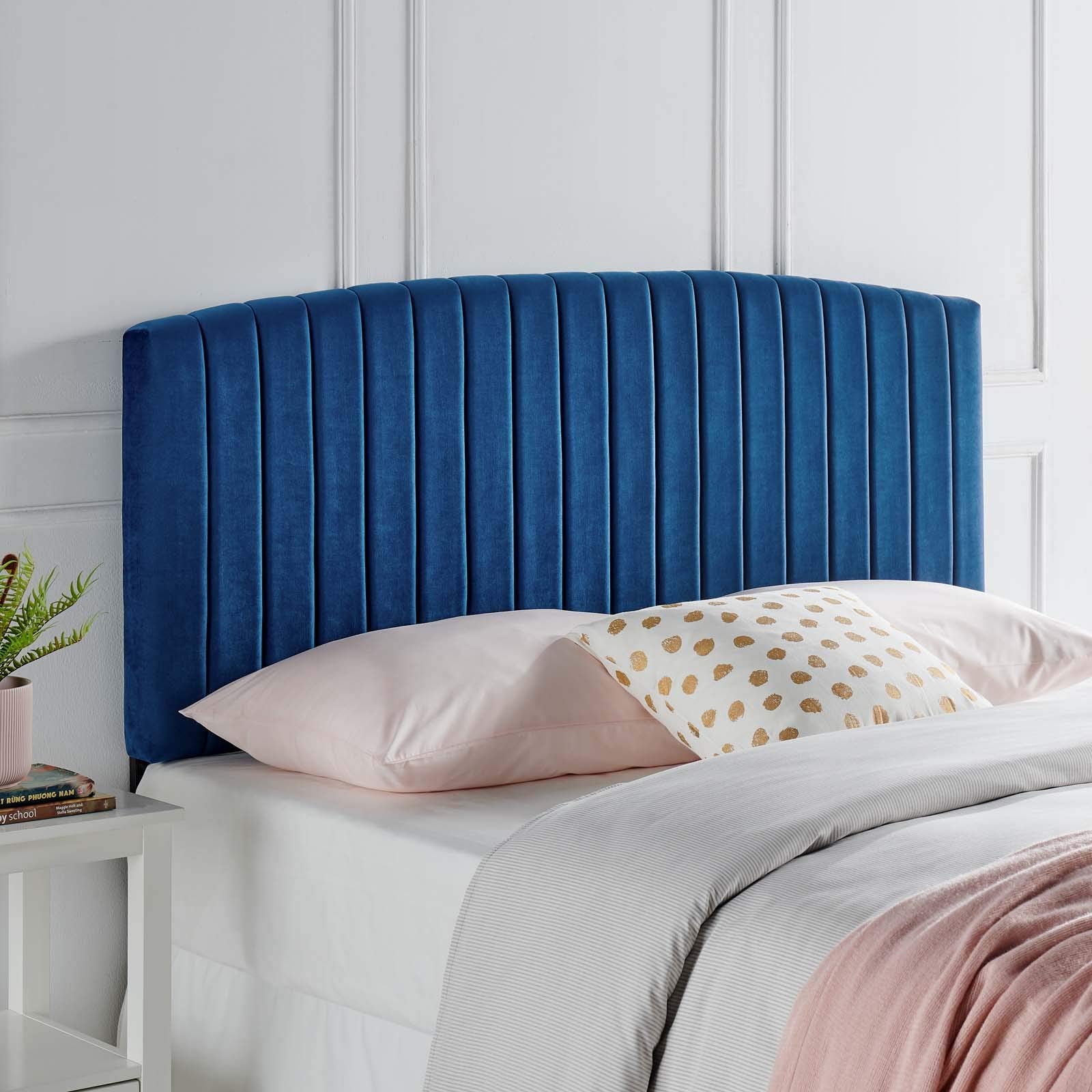 Modway Rebecca Performance Velvet Twin Headboard, White