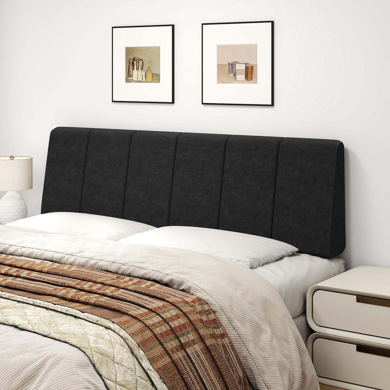 Queen Size Headboard Only-No Assembly, Upholstered Headboard Queen Size Linen Fabric Modern Style Headboards Extra-Thick, Beige