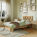Novilla 12 Inch Twin Bed Frame Twin Size Bed Frames with Headboard Solid Wooden BedFrame Foundation No Box Spring Needed, Easy Assembly, Natural