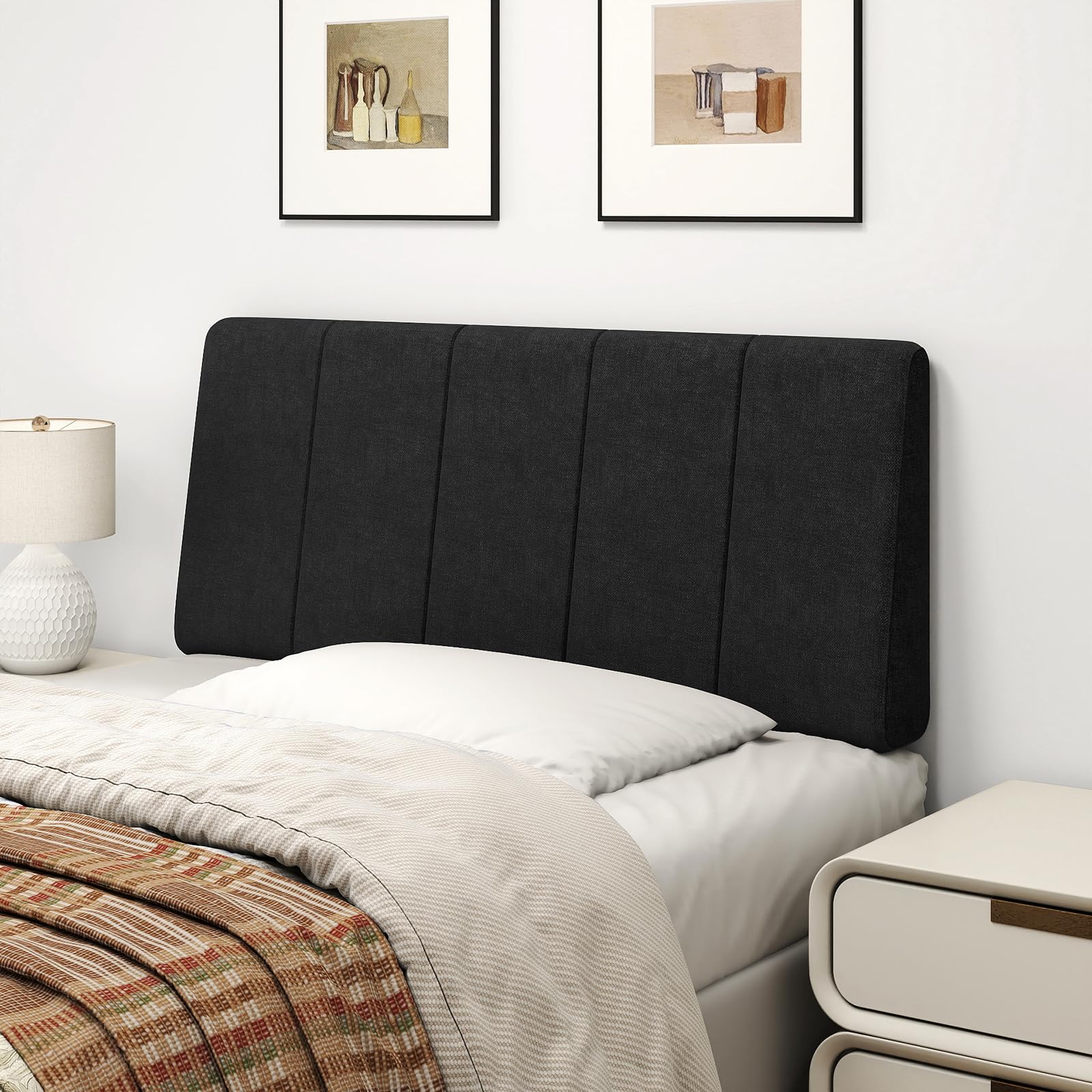 Queen Size Headboard Only-No Assembly, Upholstered Headboard Queen Size Linen Fabric Modern Style Headboards Extra-Thick, Beige