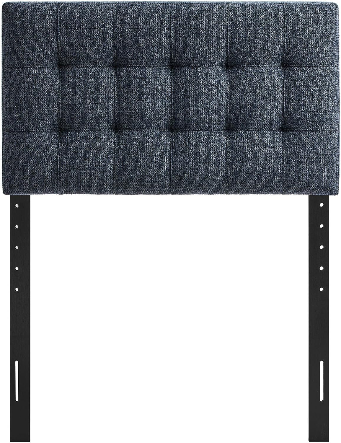 Modway Lily Twin Size Headboard with Biscuit Tufting in Navy - Fabric Upholstery with Padded Design and 5 Height-Adjustable Mounts