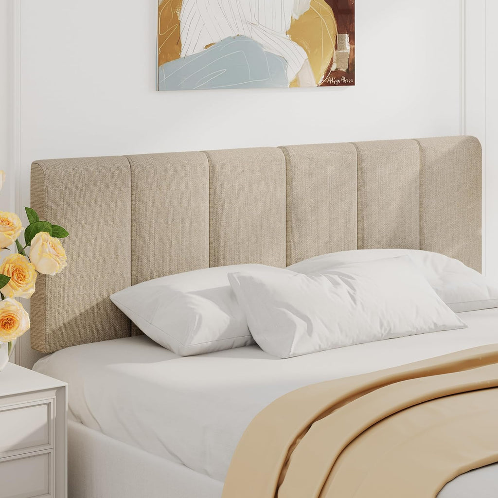 Yongchuang Upholstered Queen Headboard Only, Modern Linen Head Board for Queen Size Bed Adjustable Height Headboards Oatmeal