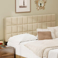 Andeworld Velvet Upholstered Tufted King Size Headboard,Wood Head Board with Metal Legs, Adjustable Height from 42” to 56”, Bed Headboard in Modern Design,Backboard for Bed, Beige