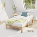 Awesofurni Twin Bed Frame, 12 Inch Solid Wood Platform Bed with Wooden Slats, Natural Finish Wood Bed Frame No Box Spring Needed, Noise Free - Easy Assembly